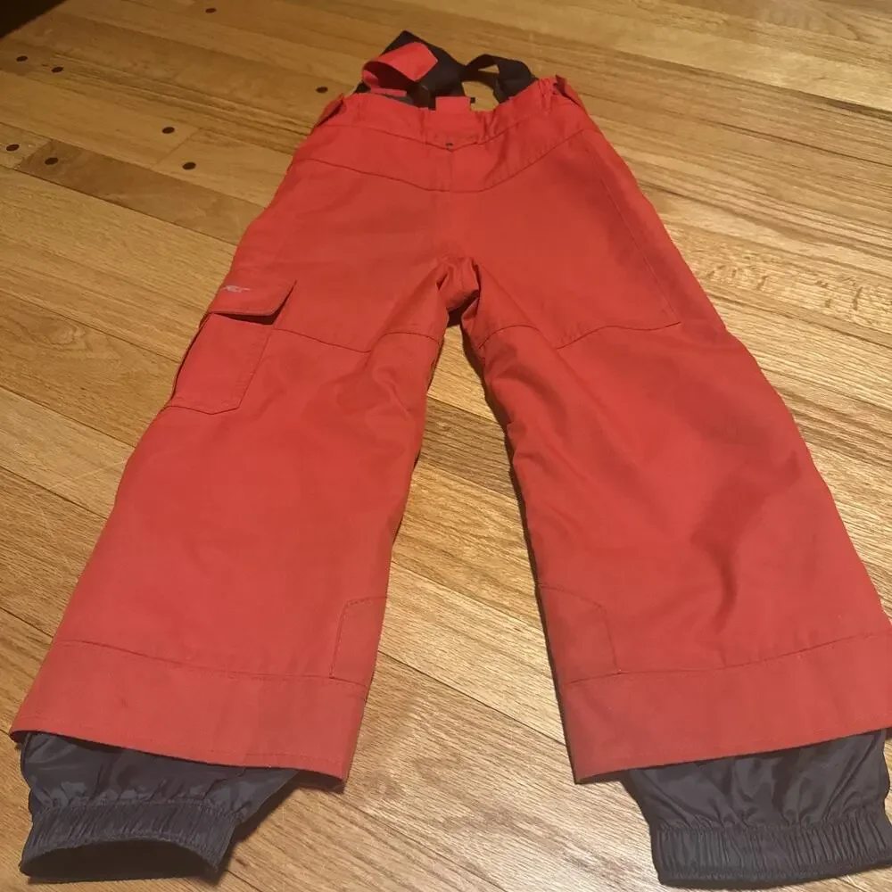 Obermeyer Red Snow Bibs Kids Size 4 Insulated Ski Snow Pants Waterproof